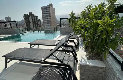 Apto.novo na praia. 02 dorms. 01 vaga, amplo lazer, 300 mts da praia. tupi, praia grande sp.