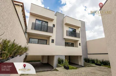 Sobrados em condomínio fechado com 3 dormitórios à venda, 153 m² por r$ 800.000 - xaxim - curitiba/pr