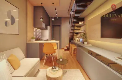 Studios novos no one house com 1 dormitório à venda, 17 m² por r$ 245.000- portão - curitiba/pr