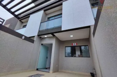Sobrado novo, próximo ao mar com 2 dormitórios à venda, 65 m² por r$ 570.000 - balneário rivieiras - matinhos/pr