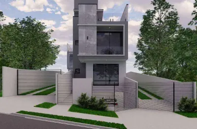 Sobrado novo de frente para a rua, com 3 dormitórios à venda, 195 m² por r$ 990.000 - uberaba - curitiba/pr