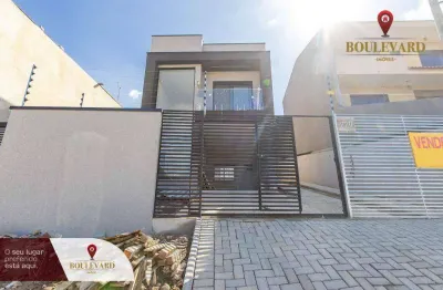 Sobrado novo de frente para a rua, com 3 dormitórios à venda, 122 m² por r$ 799.000 - xaxim - curitiba/pr