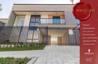 Sobrado novo de frente para a rua com 3 dormitórios à venda, 155 m² por r$ 933.000 - cidade jardim - são josé dos pinhais/pr