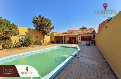 Casa térrea com piscina e 3 dormitórios à venda, 108 m² por r$ 645.000 - guatupê - são josé dos pinhais/pr