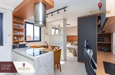 Studio mobiliado no new life visconde à venda, 29 m² por r$ 570.000 - centro - curitiba/pr