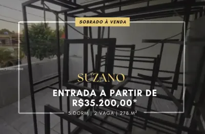 Sobrado à venda em suzano 35.200,00 de entrada - cidade miguel badra
