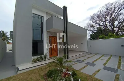 Luxo e modernidade em itaipuaçu! casa alto padrão 3 quartos (suíte master c/ closet), piscina e gourmet integrado | r$ 899.000