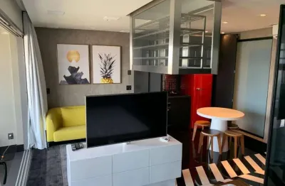 Flat disponível para locação no vhouse por jfl living, com 48m², 1 dormitório e 1 vaga de garagem