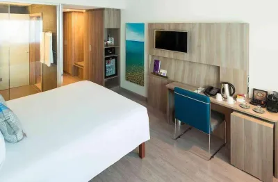 Flat disponível para venda no novotel santos gonzaga, com 27m², 1 dormitório e 1 vaga