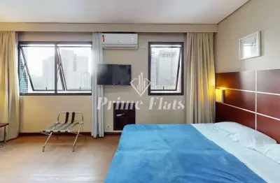 Flat disponível para locação no transamérica executive chácara santo antônio, com 28m², 1 dormitório e 1 vaga!