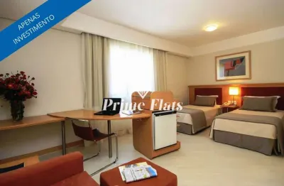 Flat disponível para venda no Hotel Bienal Suítes, com 28m², 1 dormitório e 1 vaga de garagem