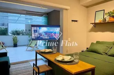 Flat disponível para locação no condomínio vn turiassú, com 30m², 1 dormitório e 1 vaga de garagem