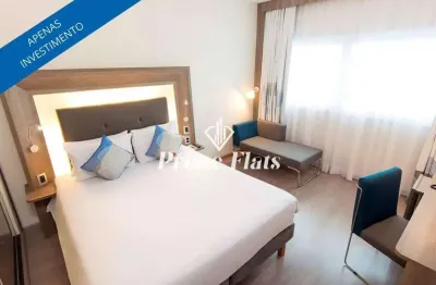 Flat disponível para venda no novotel santos gonzaga, com 27m², 1 dormitório e 1 vaga