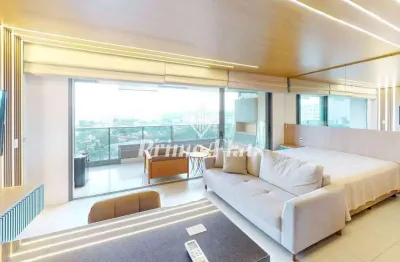 Flat disponível para locação no vhouse faria lima, com 46m², 1 dormitório e 1 vaga