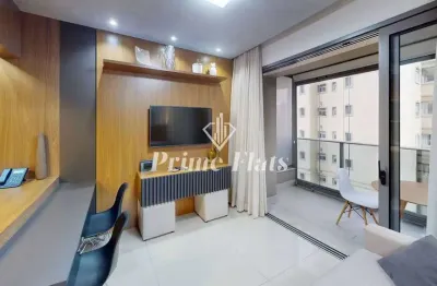 Flat disponível para locação no vhouse faria lima, com 46m², 1 dormitório e 1 vaga