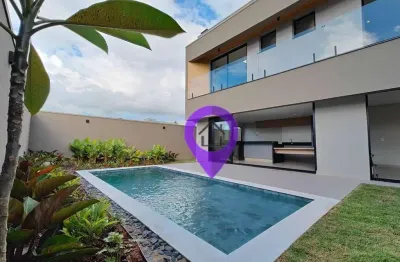 Casa com 3 suítes no condomínio las palmas, 200m² construídos em pouso alegre. destaques: piscina privativa, varanda gourmet e infraestrutura completa