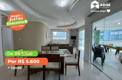 Aluguel anual: apartamento 3 quartos, sendo 1 suíte, sacada com churrasqueira, 165m² – meia praia, itapema