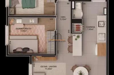 Apartamento com 2 quartos à venda no Guarujá, Porto Alegre 