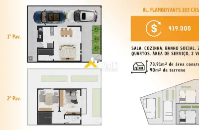 Casa à venda, 2 quartos, 2 vagas, masterville - sarzedo/mg