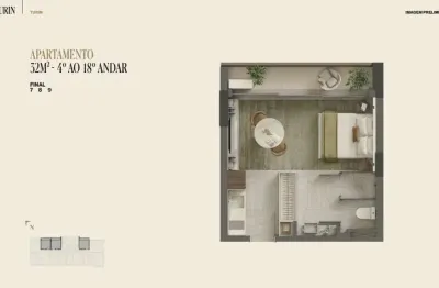 Apartamento com 1 quarto  à venda, 32.44 m2 por r$611200.00  - centro - curitiba/pr