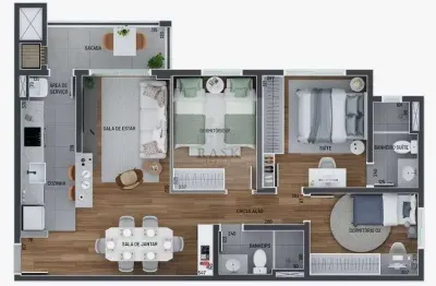 Apartamento à venda no bairro: bairro tingui, 3 quartos com suíte