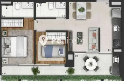 Apartamento com 2 quartos à venda na otávio tarquínio de sousa, 1222, campo belo, são paulo por r$ 1.000.000