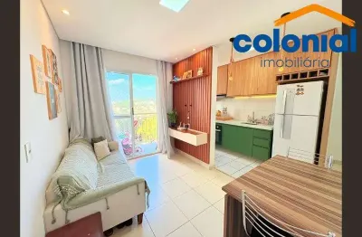 Apartamento 2 quartos, mobiliado e vista livre na ponte são joão  em jundiaí-sp