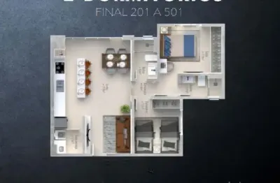 Apartamento de 2 suítes e vaga de garagem especial na trindade.