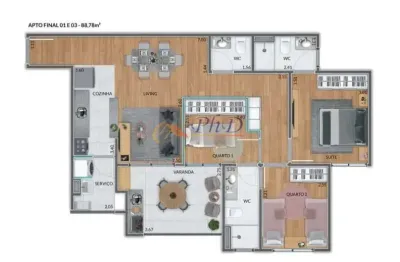 Apartamento com 3 quartos à venda na Rua Olívio Boa, Parque da Represa, Jundiaí