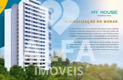 Studio à venda, no edifício my house barbacena,  em barbacena, centro, com 1 quarto, 20,57m²