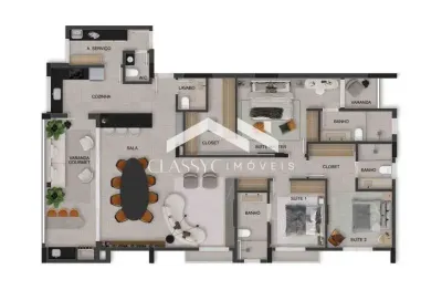 Apartamento com 3 quartos à venda no santa maria, uberlândia  por r$ 1.743.116