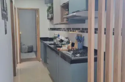 Apartamento à venda, 45,49m² de área útil,  2 dormitórios, banheiro social, sala integrada à cozinha, varanda gourmet.