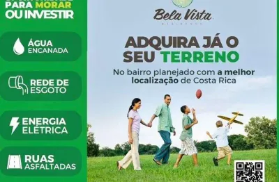 Lotes parcelados em costa rica polo turístico e de esportes radicais em ms