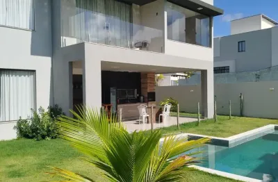 Excelente casa 4/4 suítes para venda no alphaville litoral norte 3