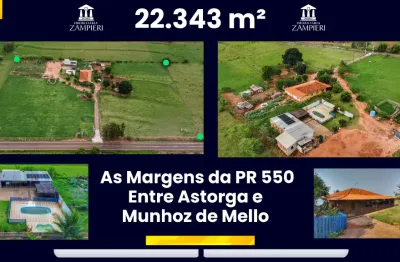 Linda chácara de 22.343 m² em iguaraçu, na pr 550 a 35 minutos de maringá.