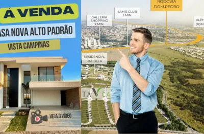 Casa novinha à venda no condomínio vista campinas – 3 suítes, piscina, automação, alto padrão – campinas/sp