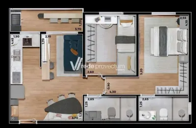 Apartamento com 2 quartos à venda na avenida fermino maltarollo, s/nº, parque gabriel, hortolândia, 55 m2 por r$ 256.500