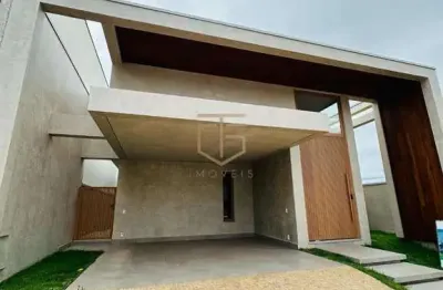Casa à venda em paulínia, parque brasil 500, com 3 suítes, com 208 m², santorini residencial club