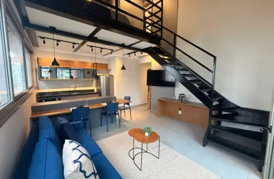Lindo apartamento para locação no jardins com 1 quarto com suíte, sala e cozinha integrada com varada.