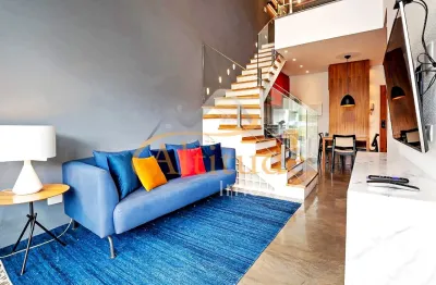 Apartamento duplex contemporâneo no gaudi loft design, com vista frontal e integração total à natureza