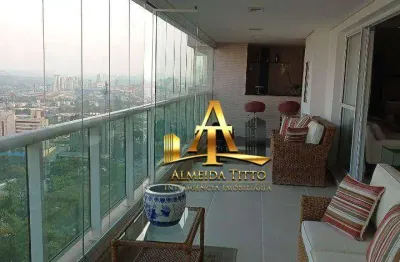 Apartamento todo mobiliado e decorado  para venda com 4 dormitórios sendo 3 suítes , com 243 m²  r$ 3.890.000 - alphaville centro - barueri- são paulo