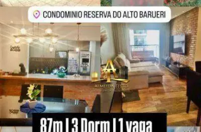 Apartamento com 3 dormitórios à venda, 87 m² por r$ 890.000,00 - reserva do alto - barueri/sp