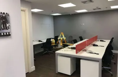 Sala comercial mobiliada para venda e locação no edifico office tamboré em alphaville - sp.