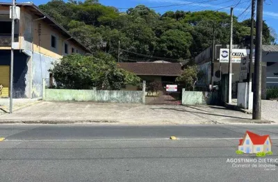 Terreno comercial c/ area total de 310,00 m2 + residencia em alvenaria no bairro iririu!