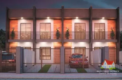 Sobrado geminado c/02 quartos c/suite + espaco aos fundos + 02 vagas de garagem no aventureiro!