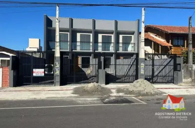 Sobrado geminado c/02 quartos c/suite + espaco aos fundos + 02 vagas de garagem no aventureiro!