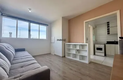 Inbox cia imobiliária aluga - apartamento semi-mobiliado de um quarto com um box de garagem.