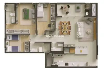 Apartamento com 3 dormitórios à venda, por R$ 1.828.000 - Água Verde - Curitiba/PR