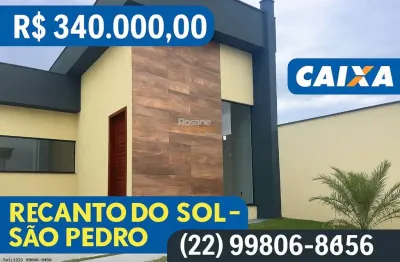 Casa para venda em são pedro da aldeia, recanto do sol, 2 dormitórios, 1 suíte, 2 banheiros, 2 vagas
