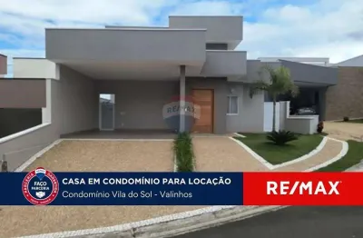 Casa para alugar, 187m² - r$ 9.900,00, condomínio vila do sol, valinhos/sp.